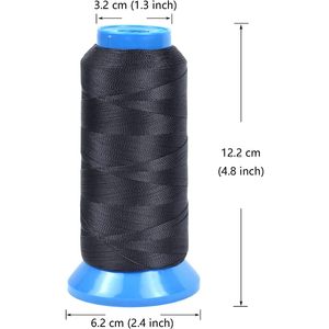 Fil de tissage noir pour perruques, connecteurs, 1500 yards, fil de polyester 210D pour extensions capillaires à usage domestique - Product Image 2