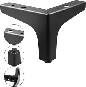 Pieds <span class=keywords><strong>de</strong></span> meubles en acier inoxydable Pieds <span class=keywords><strong>de</strong></span> canapé et <span class=keywords><strong>de</strong></span> chaise modernes Jambes <span class=keywords><strong>de</strong></span> <span class=keywords><strong>table</strong></span> robustes Finition noire Installation facile - Product Image 1