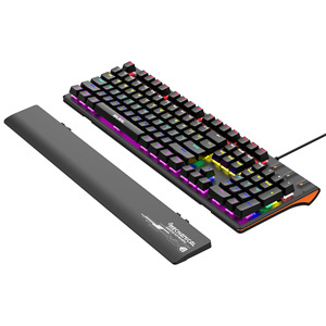 คีย์บอร์ดเกมมิ่งแบบมีสาย BAJEAL 104 ปุ่ม RGB Backlit ขนาดเต็ม ป้องกันการกดผิดพลาด ตั้งโปรแกรมได้ - Product Image 3