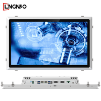 Panneau PC industriel tout en un Linux IP65 21.5 pouces I3 I5 I7 Ips écran tactile capacitif sans ventilateur PC industriel
