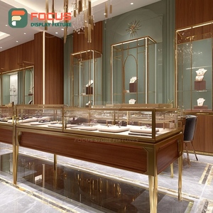 High Visibility Jewelry Display Counter Wood <b>Frame</b> Mall Counter Display Cabinet - Product Image 6