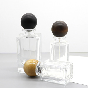 Bouteilles de rangement en verre transparent personnalisées, forme cube carré, 30ml, 50ml, 100ml, flacon de parfum vide avec bouchon à bille - Product Image 4