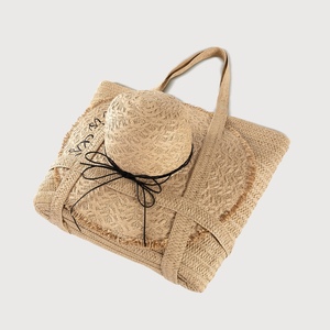Nouveau design 2026 : Ensemble sac en paille tressée pour femme avec <span class=keywords><strong>chapeau</strong></span>, sac fourre-tout style vacances, sac à main de plage, vente chaude transfrontalière - Product Image 2