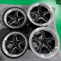 Jantes Beadlock forgées Viaol 1 pièce, 5 branches, à déport profond, noir brillant poli, 15-17 pouces, PCD personnalisé, adaptées aux Muscle Cars