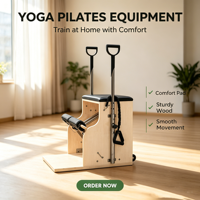 Chaise Wunda Pilates MJD M401C en bois d'érable - Équipement de santé multifonctionnel, durable, réglable et sûr pour le renforcement corporel en studio de Pilates