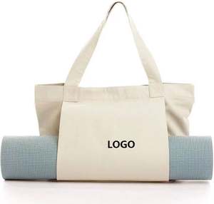 Sac de Yoga à Grande Capacité avec Logo Personnalisé Sac de Sport de Plein Air Sac de Gym avec Porte-Tapis de Yoga Sac en Toile de Coton pour Femmes - Product Image 2