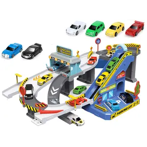Kids Gift Urban Scene Snelweg Voertuig Kinderen Speelgoed Track Rail Montage Toolbox Kit Garage Parking Slot Speelgoed