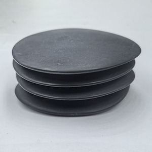 Pierre noire ovale aplatie, fabriquée à la machine, 108x89x11.8mm, avec motif lune et étoile, pour usage décoratif - Product Image 3