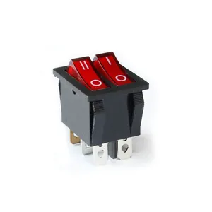 Interruptor elétrico kejian kcd3 15a, 250vac/20a 125v, tipo de navio duplo geral, com botão de luz, interruptores rocker com led