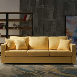 Muebles modernos de estilo nórdico para sala de estar, sofá de tela de 3 plazas, color amarillo, diseño simple italiano - Product Image 2