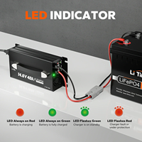 LiTime12V (14.6V) 40A chargeur de batterie professionnel montable solaire Lipo Camping Rechargeable plus longue durée de vie 12V chargeur de batterie