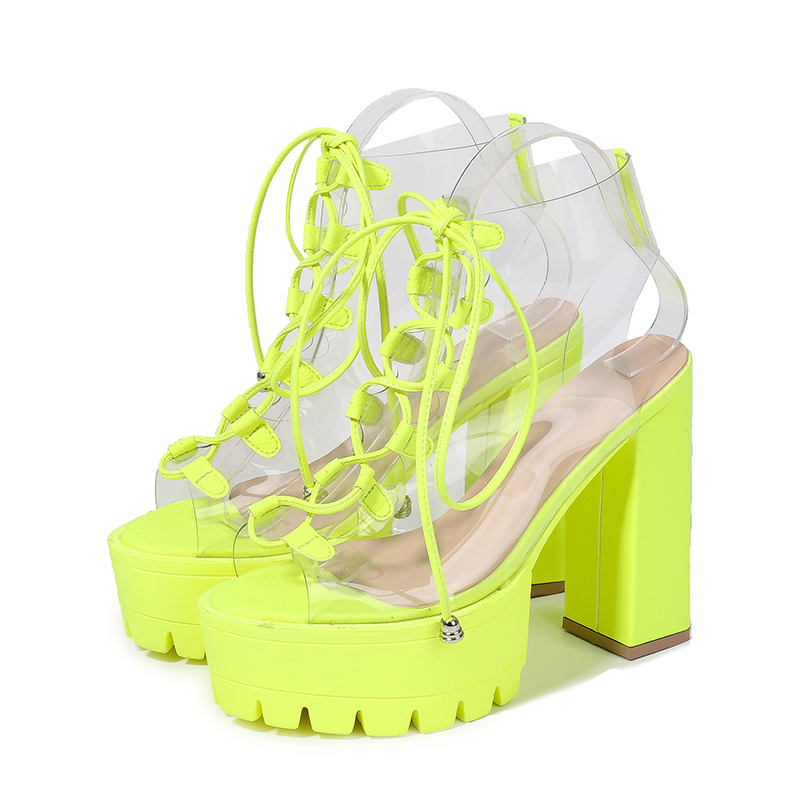 Amazon.com: Verano Nuevo Mujer Fluorescente Verde Rojo Zapatillas Mulas  Cuadrado Tacones Sexy Open Toed Zapatos De Fiesta Tacones Altos Zapatos,  Verde, 8 : Ropa, Zapatos y Joyería
