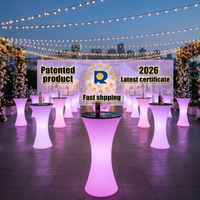 Table de cocktail ovale moderne pliable, étanche IP65, mobilier de bar LED haut de gamme, pour événements en plein air, fêtes, jardin