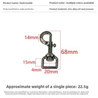 Attache pivotante réglable en métal de style vintage de 20 mm, mousqueton à pression étanche, boulon à œil de sécurité, accessoires pour sac
