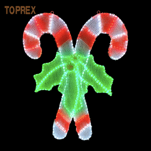 Toprex – baguettes de canne à sucre en acrylique rouge et blanc chaud, lumières led de noël pour les vacances en plein air - Product Image 5