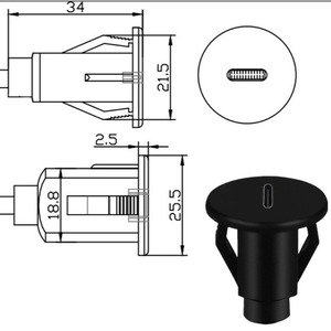 Car <b>Charger</b> Panel USB <b>Type</b> <b>C</b> To USB3.0 <b>Cable</b> 15W PD Output For Laptop ABS Material - Product Image 3