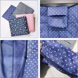 Sac de courses pliable réutilisable personnalisé en polyester écologique pour supermarché, forme ronde avec fermeture éclair - Product Image 4