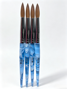 Pincel de <span class=keywords><strong>Uñas</strong></span> Acrílico 100% Kolinsky con Mango Acrílico, Pelo Natural de Marta Kolinsky, Férula Ovalada Rizada, Pincel Duradero para Arte de <span class=keywords><strong>Uñas</strong></span> DIY - Product Image 1