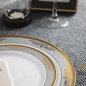 Vajilla Premium moderna Xueli, platos de cena de plástico brillante de lujo para eventos VIP, banquetes de boda y estilismo para el hogar - Product Image 3