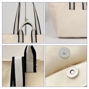 Custom Logo Cartoon Eco-friendly Foldable Shoulder Tote Bag Dual Handles Magnetic Snap Closure High Durable <b>Canvas</b> <b>Handbag</b> for - Product Image 2