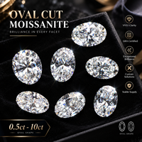 Moissanite ovale non montée 0,5ct-10ct VVS1 certifiée GRA, pierres de moissanite créées en laboratoire, vente en gros pour la fabrication de bijoux, approvisionnement en vrac