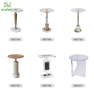 Sang Trọng Vàng Sliver Phong Cách Hiện Đại Ý End Plexiglas Vòng Bên Bàn Đồ Nội Thất Biệt Thự Acrylic Bàn Cà Phê Cho Phòng Khách - Product Image 5