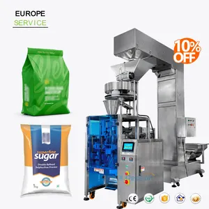 Gıda sınıfı otomatik dikey tuz şeker pelet dolum paketleme makinesi 1kg kağıt torba şeker paketleme makinesi