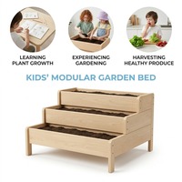 Jardinera Exterior para Jardín de Infancia, Caja de Plantación de Madera Sostenible, Estación de Actividades de Jardinería para Niños, Educación en la Naturaleza para Preescolares