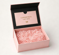 Gepersonaliseerde logo luxe huidverzorgingsverpakking Valentijnsdag papieren cosmetische roze magnetische cadeaudoos met kaartvakje