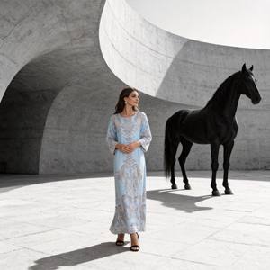 Robe Abaya en Polyester Imprimée Élégante de Nouveau Style Premium pour Femmes Musulmanes Fournisseur en Gros de Conception Personnalisée - Product Image 2