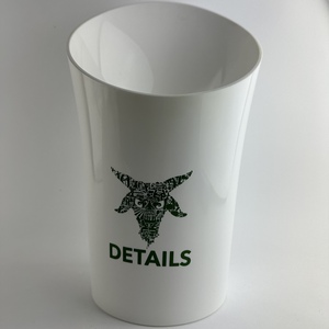 Refroidisseur de bouteille de Champagne de vin fait par acrylique blanc avec le <span class=keywords><strong>verre</strong></span> à vin en plastique blanc - Product Image 2