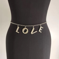 Chaîne de taille Sexy en strass argenté pour femmes, nouveau Style, personnalisé, lettres, ventre,