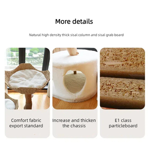 PETDOM Tree Factory En gros Griffoir en bois massif, rotin et sisal avec trou - Product Image 2