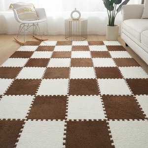 Alfombras Modernas Encajables con Patrón Geométrico Rectangular Antideslizantes para Sala de Estar, Dormitorio, Alfombra de Juego para Niños - Product Image 1