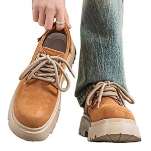 Retro Style Men's Genuine Leather Comfort Walking <b>Shoes</b> Thick Soled Toe Derby Waterproof Anti-Slippery <b>Height</b> <b>Increasing</b> Formal - Product Image 6