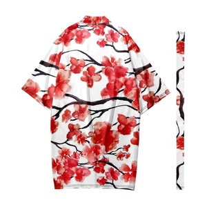 Kimono long japonais pour hommes, costume de samouraï, kimono <span class=keywords><strong>traditionnel</strong></span> à motif Sakura, chemise kimono, veste <span class=keywords><strong>Yukata</strong></span> 5 - Product Image 3
