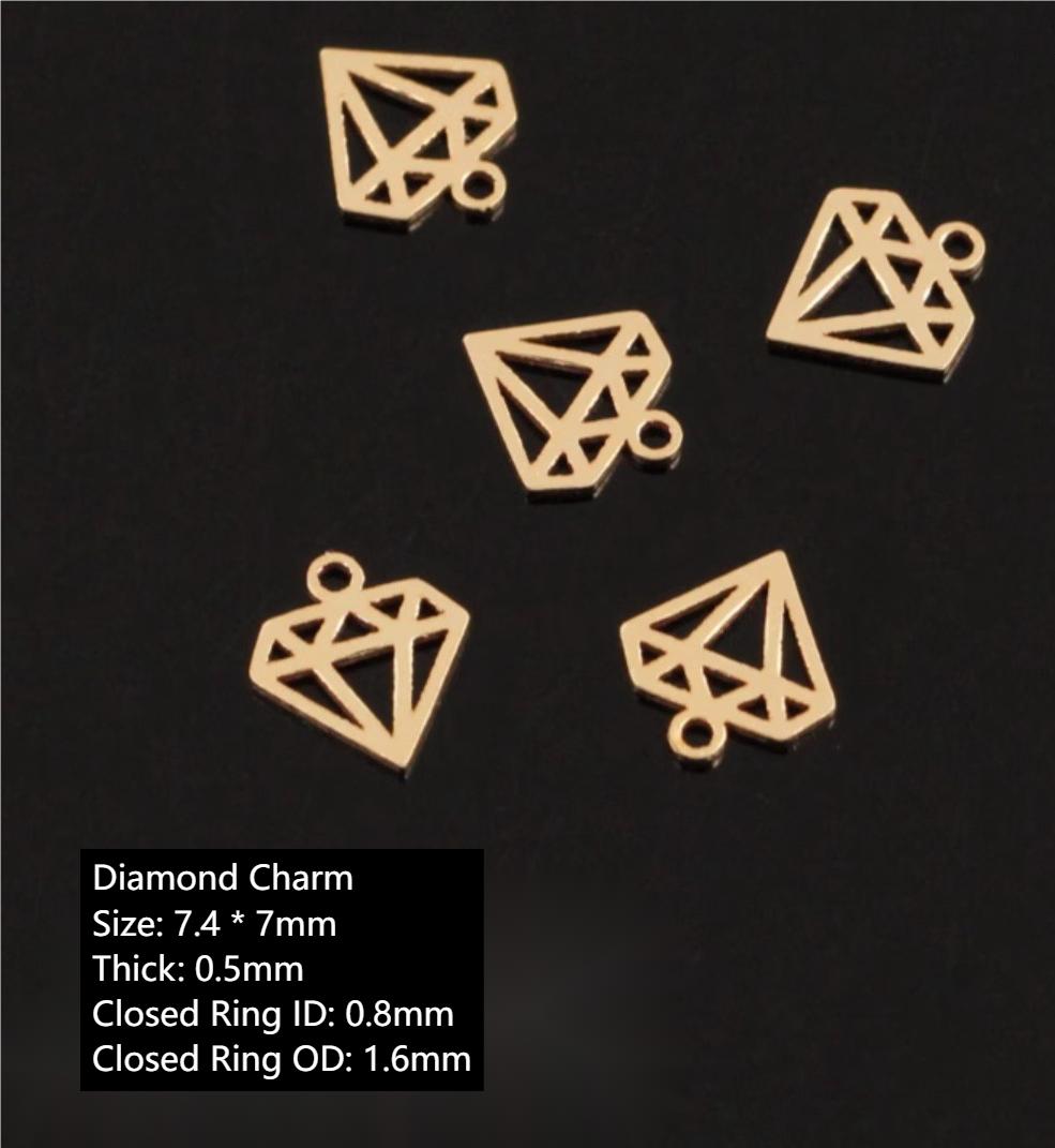 8 Gold Filled Diamond Charm