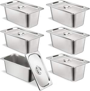 Factory Price Other Hotel Deep Steam Food Restaurant Supplies GN <b>Pan</b> Stainless Steel <b>Pan</b> With <b>Lid</b> - Product Image 1