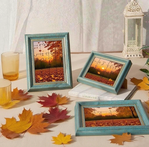 Cổ Điển Khung Ảnh Maple Lá Mô Hình Câu Đố 5x7/8x10 Inch <span class=keywords><strong>PS</strong></span> Nhựa Cắt Dán Hình Ảnh Khung Cho Tường Trang Trí Nội Thất Món Quà Cổ Nâu - Product Image 4