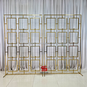 Arco de Boda Cuadrado de Acero Inoxidable con Espejo LEDA, Soporte para Fondo con Acabado Dorado para Eventos y Fiestas de Cumpleaños - Product Image 2