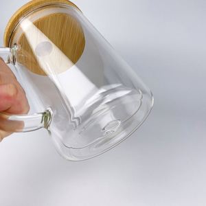 25 Pack 15oz Blank Sublimation Snow Globe Glitter Flow <b>Double</b> <b>Walled</b> Glass <b>Mugs</b> with Bamboo Lid and Straw - Product Image 4