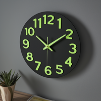 Jam Dinding Minimalis Modern Hitam Matte dengan Angka 3D Hijau Neon Tanpa Suara Tanpa Bunyi Tik-tok untuk Ruang Tamu Dekorasi Rumah Kontemporer