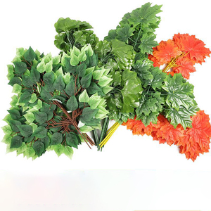 Flor de seda artificial para decoración de plantas, hojas verdes falsas de banyan para árbol grande, M236 - Product Image 4