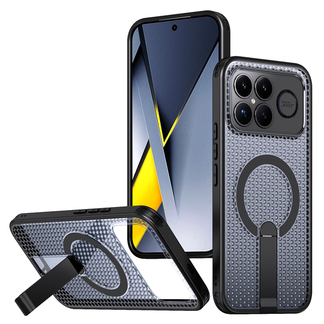 Heat Dissipation Cooling Magnetic Case for Poco F8 ultra F7 X8 X8Pro Redmi Note 15 Pro Hidden Kickstand