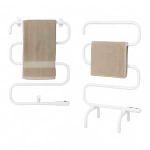 Radiateur électrique blanc 5 barres pour serviettes, 54,5x30x92 cm, en acier, à poser au sol ou à fixer au mur, 100 Watts - Product Image 1