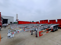 Truk Trailer Pabrik Shandong Cina 2-Axle 3-Axle 40-60 Ton Gooseneck Skeleton Container Semi-Trailer untuk Dijual
