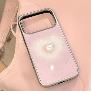 เคสโทรศัพท์กันกระแทกแบบเต็มรูปแบบสำหรับ iPhone 17 Pro Max, เคสโครเมียมหัวใจไล่ระดับสีชมพู - Product Image 4