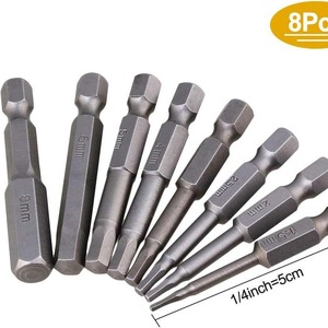 Hex <b>Screwdriver</b> <b>Bit</b> <b>Set</b> Metric Chrome Vanadium Steel 2mm 3mm 4mm 5mm 6mm Industrial Grade Chrome Plated - Product Image 4