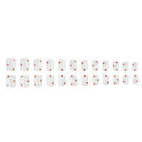 Vente en gros de faux ongles courts carrés à presser, blanc laiteux, rouge, petits cœurs, ongles artificiels, logo personnalisé, faux ongles pour femmes