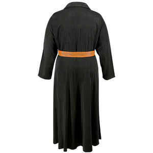 Robes en jean grande taille de haute qualité pour femmes Robes longues trapèze à manches longues et revers décontractés pour femmes <span class=keywords><strong>Robe</strong></span> en jean pour dames - Product Image 6